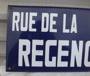 Rue de la Regence - Plaque émaillée - Plaque de Rue - Émail