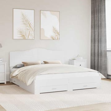 vidaXL Bedframe met lade met hoofdeinde Wit 180 x 200 cm, Verzenden, Nieuw