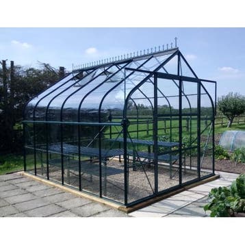 Serre - nieuw - elegante vorm - 11,50 m2 groen gepoederlakt, Verzenden, Glas, Aluminium, Kweekkas