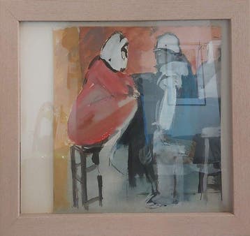 Marcus de Vestele (1941-2024) - Gesprek aan de bar, Antiek en Kunst, Kunst | Schilderijen | Modern