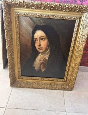 Europese school (XVIII-XIX) - Portret van een jonge non of, Antiek en Kunst