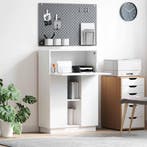 vidaXL Bureau met plank Wit 71.5 x 31.5 x 106.5 cm Bewerkt, Verzenden, Nieuw