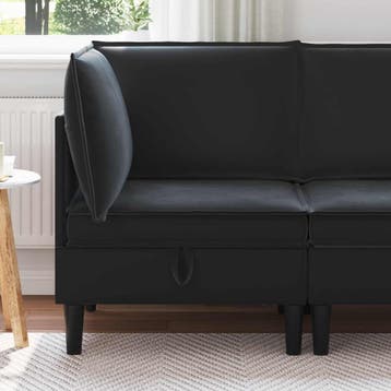 vidaXL Sofa met opslag Zwart Fluweel, Verzenden
