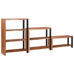 vidaXL Boekenplank 3 pcs Bruin 80 x 30 x 110 cm Massief, Verzenden, Nieuw