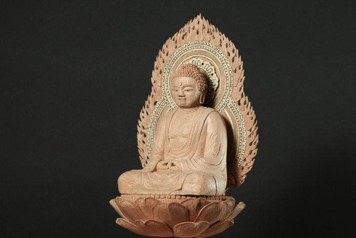 Amitabha Buddha by Sakakieda Mineo (), Modern Buddhist, Antiquités & Art, Antiquités | Autres Antiquités