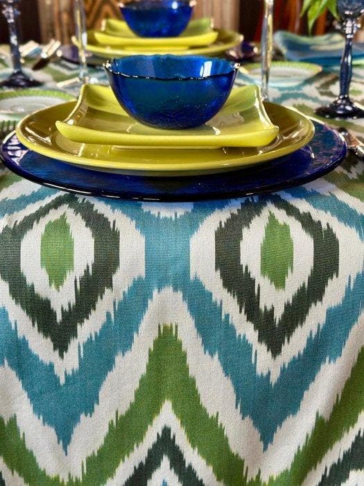 Ottomaanse tafelkleed, met ikat-patroon voor brede tafels. -, Antiek en Kunst, Antiek | Meubels | Tafels