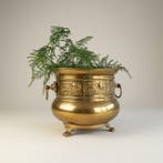 Jardinière - Superbe pot de fleurs en cuivre doré, fin de