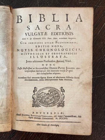 Biblia Sacra. Vulgatae editionis. sixti V. & Clemtinis VIII., Antiquités & Art