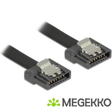 Delock 83843 SATA 6 Gb/s kabel 100cm zwart FLEXI, Verzenden, Nieuw