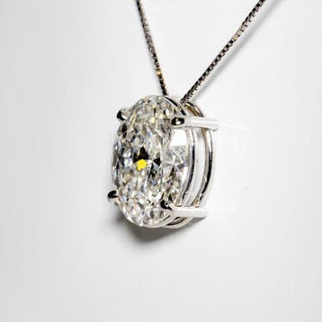 Ketting met hanger - 18 karaat Witgoud - 3.00ct. tw. Diamant