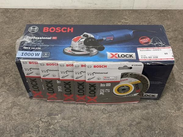 Veiling - Bosch professional haakse slijper ø125mm set 6-de, Bricolage & Construction, Outillage | Meuleuses