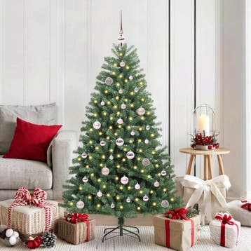 vidaXL Kunstmatige Hinged Kerstboom Groen 150 cm PVC en, Verzenden, Nieuw