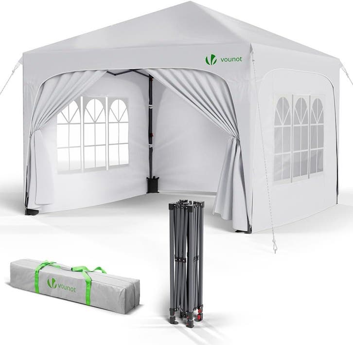 Partytent - Opvouwbaar - 3x3 m - Paviljoen - Easy up - Wit -, Huis en Inrichting, Woonaccessoires | Overige, Nieuw, Verzenden