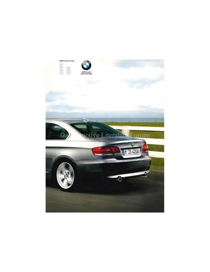 2007 BMW 3 SERIE COUPÉ BROCHURE NEDERLANDS, Livres, Autos | Brochures & Magazines, Enlèvement ou Envoi