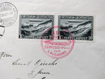Liechtenstein - 1931 – Vol du Graf Zeppelin vers Lausanne