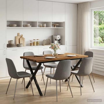 vidaXL Eettafel met levendige rand 120 x 80 x 75 cm, Maison & Meubles, Verzenden