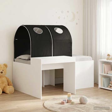 vidaXL Bed met Tunnel 3 st Wit en zwart Bewerkt hout, Huis en Inrichting, Slaapkamer | Bedden, Verzenden, Nieuw