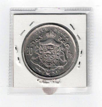 België. Albert I. 20 Francs jaar 1931 vlaams morin 377B geen