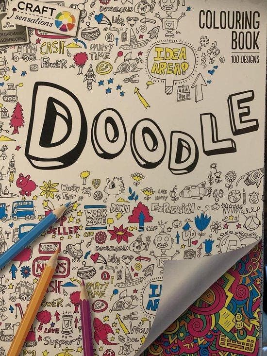 Doodle colouring book 8715427022789, Livres, Langue | Anglais, Envoi