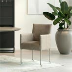 Leren eetkamerstoel Desire - Kenia Lightgrey (lichtgrijs) -, Bohemian, Industrieel, Modern, Scandinavisch, Nieuw, Leer, Ophalen of Verzenden