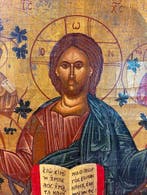 Icoon - Christus Weinstock - Hout - 26 × 29 cm, Antiek en Kunst