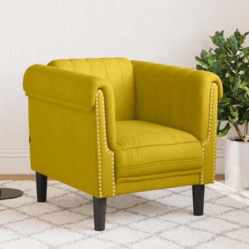 vidaXL Fauteuil fluweel geel, Verzenden