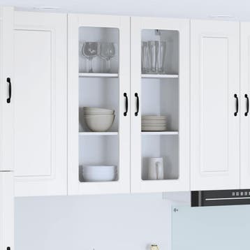 vidaXL Wandglas Kasten LUCCA Wit 80 x 31 x 100 cm Bewerkt, Verzenden, Nieuw