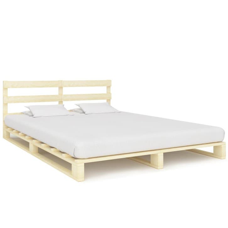 vidaXL Bedframe pallet massief grenenhout 160x200 cm, Huis en Inrichting, Slaapkamer | Bedden, Nieuw, Verzenden