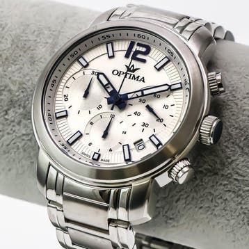 Optima - Swiss Made Chronograph Watch - OSC399-SS-1 - Sans, Nieuw