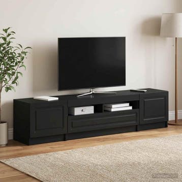 vidaXL 5-delige LED TV-kast Zwart Bewerkt hout, Verzenden