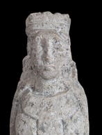 Escuela Española - sculptuur, Antigua talla en piedra Virgen, Antiek en Kunst