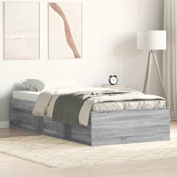 vidaXL Bedframe grijs sonoma eikenkleurig 90x200 cm, Verzenden