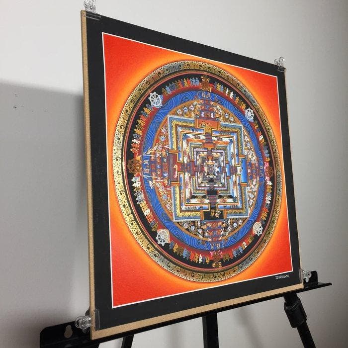 35 cm - 24 Kt Gold Details - Refined Painting of Tibetan, Antiquités & Art, Art | Objets design