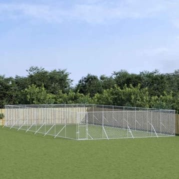 vidaXL Hondenkennel voor buiten 8x16x2 m gegalvaniseerd, Dieren en Toebehoren, Verzenden, Nieuw