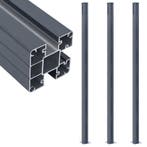 vidaXL Schuttingpalen 3 st 185 cm aluminium donkergrijs, Verzenden