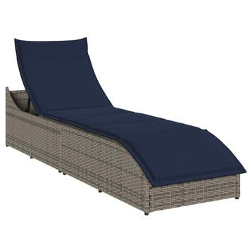 vidaXL Ligstoel inklapbaar met kussen opbergruimte poly, Tuin en Terras, Verzenden, Nieuw