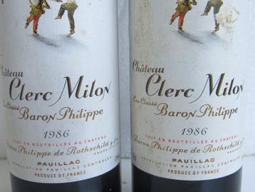 1986 Chateau Clerc Milon - Bordeaux, Pauillac 5ème Grand Cru, Verzamelen, Wijnen, Nieuw