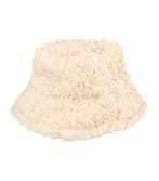 Bucket Hat Hoedje – Fluffy Imitatiebont – One Size – Creme, Nieuw
