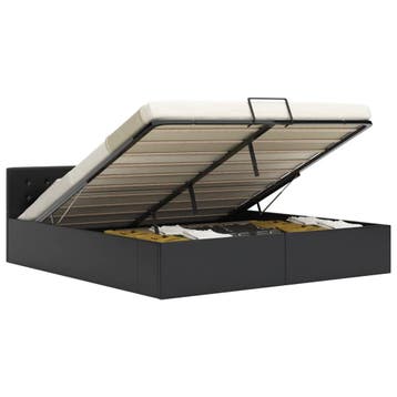 vidaXL Bedframe hydraulisch kunstleer zwart 160x200 cm, Huis en Inrichting, Slaapkamer | Bedden, Verzenden, Nieuw