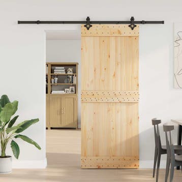 vidaXL Schuifdeur NARVIK Naturel en Zwart 85 x 210 cm (213,5, Verzenden, Nieuw