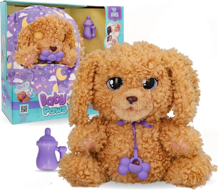 Baby Paws Hondje Labradoodle - Interactieve knuffel, Enfants & Bébés, Jouets | Autre, Envoi