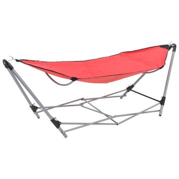 vidaXL Hangmat met inklapbare standaard rood, Verzenden, Nieuw