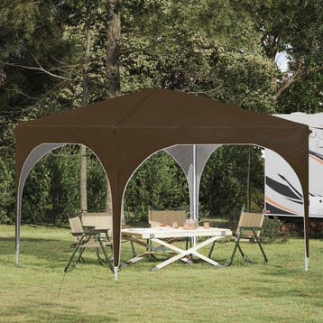 vidaXL Pop-up Feesttent 290 x 290 x 245 cm Taupe, Jardin & Terrasse, Tonnelles, Verzenden