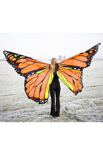 KIMU® Grote Vlinder Vleugels Kinderen Oranje 134 140 146 152, Ophalen of Verzenden