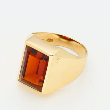 Bague - 18 carats Or jaune Citrine, Nieuw