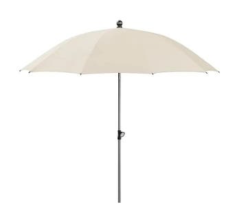 Schneider stokparasol Locarno, naturel, 220 cm rond, gepo..., Tuin en Terras, Ophalen of Verzenden, Nieuw, Stokparasol