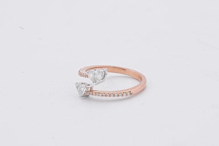 Zonder minimumprijs - Ring - 18 karaat Geel goud - 0.45ct., Bijoux, Sacs & Beauté, Bagues
