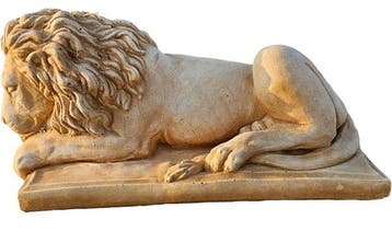 Beeld, Leone - 22 cm - Vormgegeven marmer, Antiek en Kunst