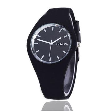 Jelly Horloge Unisex - Kwarts Uurwerk Silicoon Bandje Zwart, Verzenden