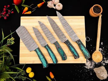 Keukenmes - Kitchen knife set - F134 - Staal, Hout,